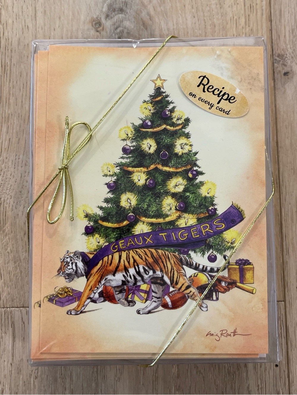 Geaux Tigers Holiday Cards 24 cards NEW recipe on back of card